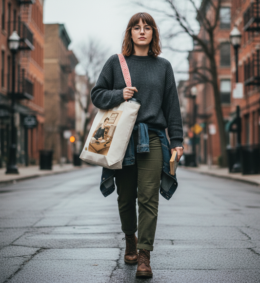 Sac éthique en toile "La positive attitude old school"