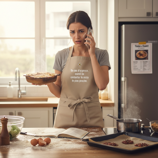 Tablier "En cas d'urgence merci de contacter le resto le plus proche"