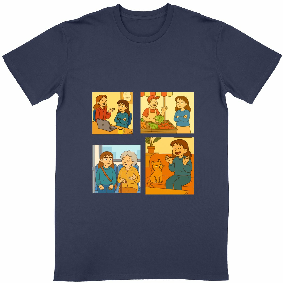 T-Shirt  TRUE STORY - face_bleumarine