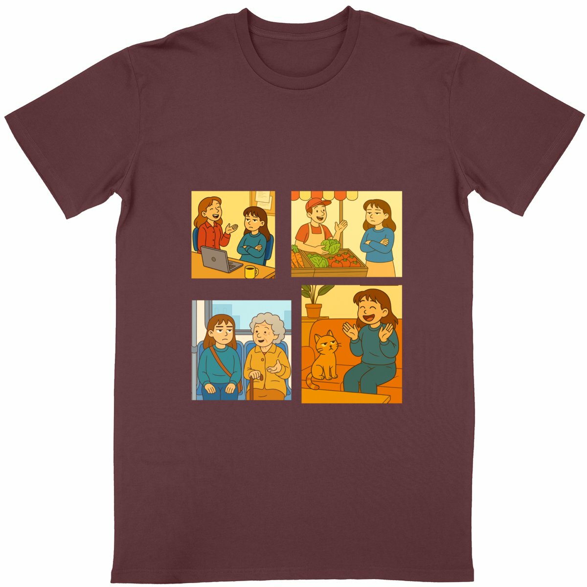 T-Shirt  TRUE STORY - face_bordeaux